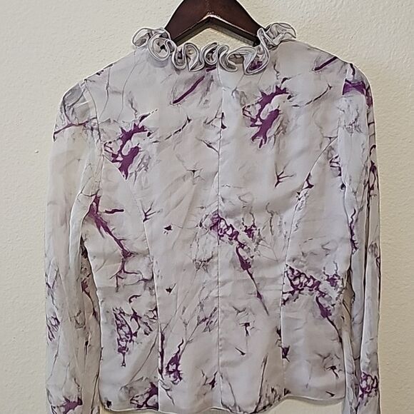 Javier Simorra Barcelona sheer silk blouse size 6 - Picture 5 of 10